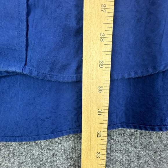 Robert Graham Shirt Medium Blue Jacquard‎ Cotton Flip Cuff Embroidered Trim - Picture 11 of 16